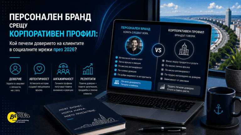 Персонален бранд срещу Корпоративен профил: Кой печели доверието на клиентите в социалните мрежи през 2026?