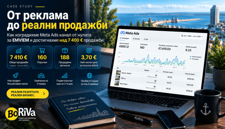 Meta Ads Case Study: Как изградихме Meta Ads канал от нулата и достигнахме над 7 400 € продажби